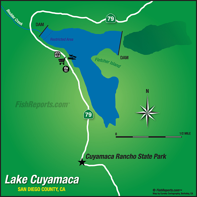 Lake Cuyamaca Fish Reports & Map