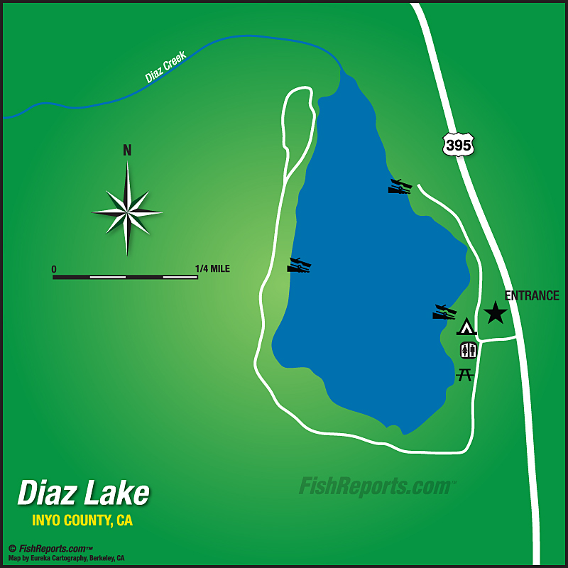 Diaz Lake Fish Reports & Map
