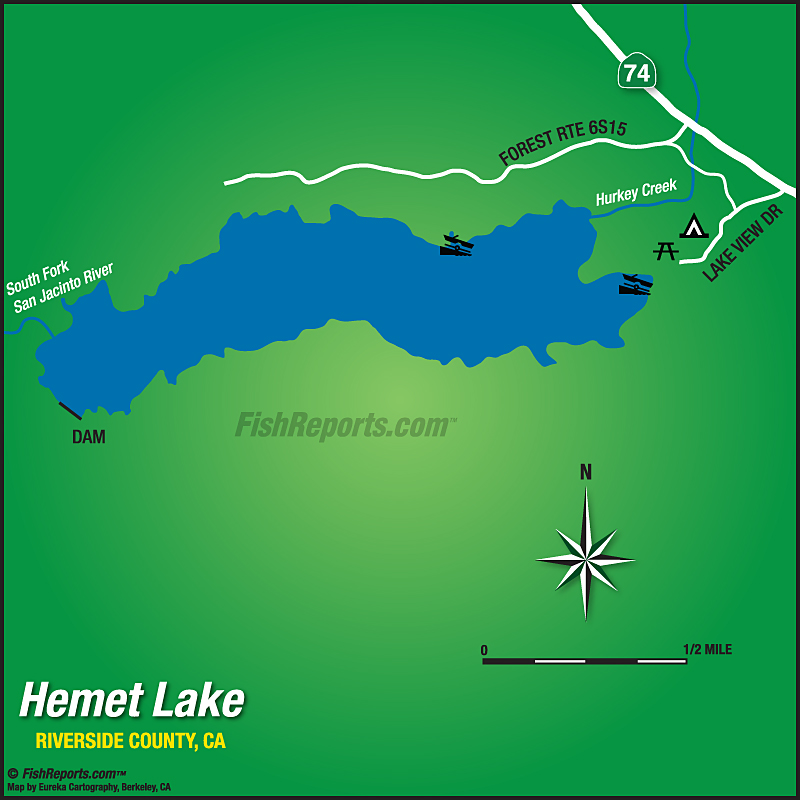 Hemet Lake Fish Reports & Map