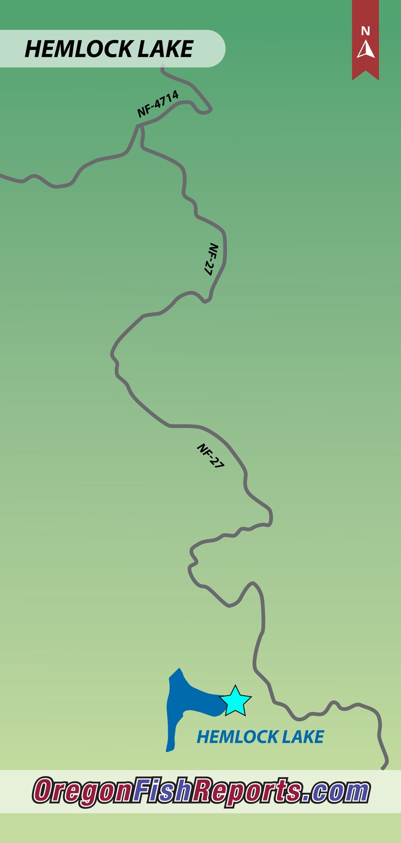 Hemlock Lake Roseburg, OR Fish Reports & Map