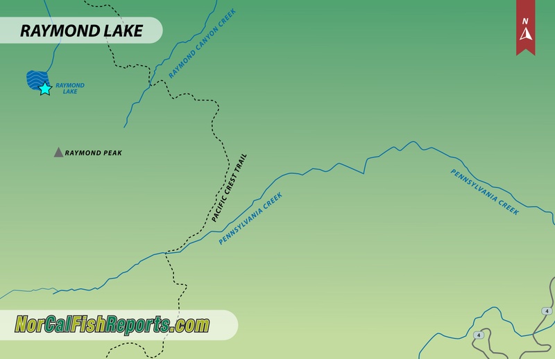Raymond Lake (Alpine County) Markleeville, CA Fish Reports & Map