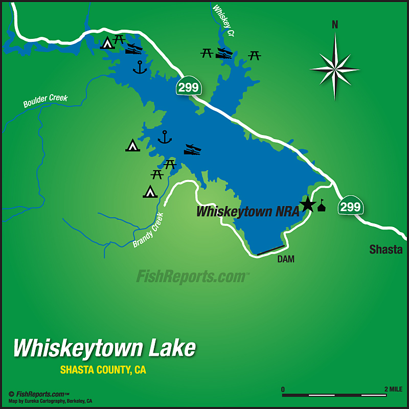Whiskeytown Reservoir Fish Reports & Map