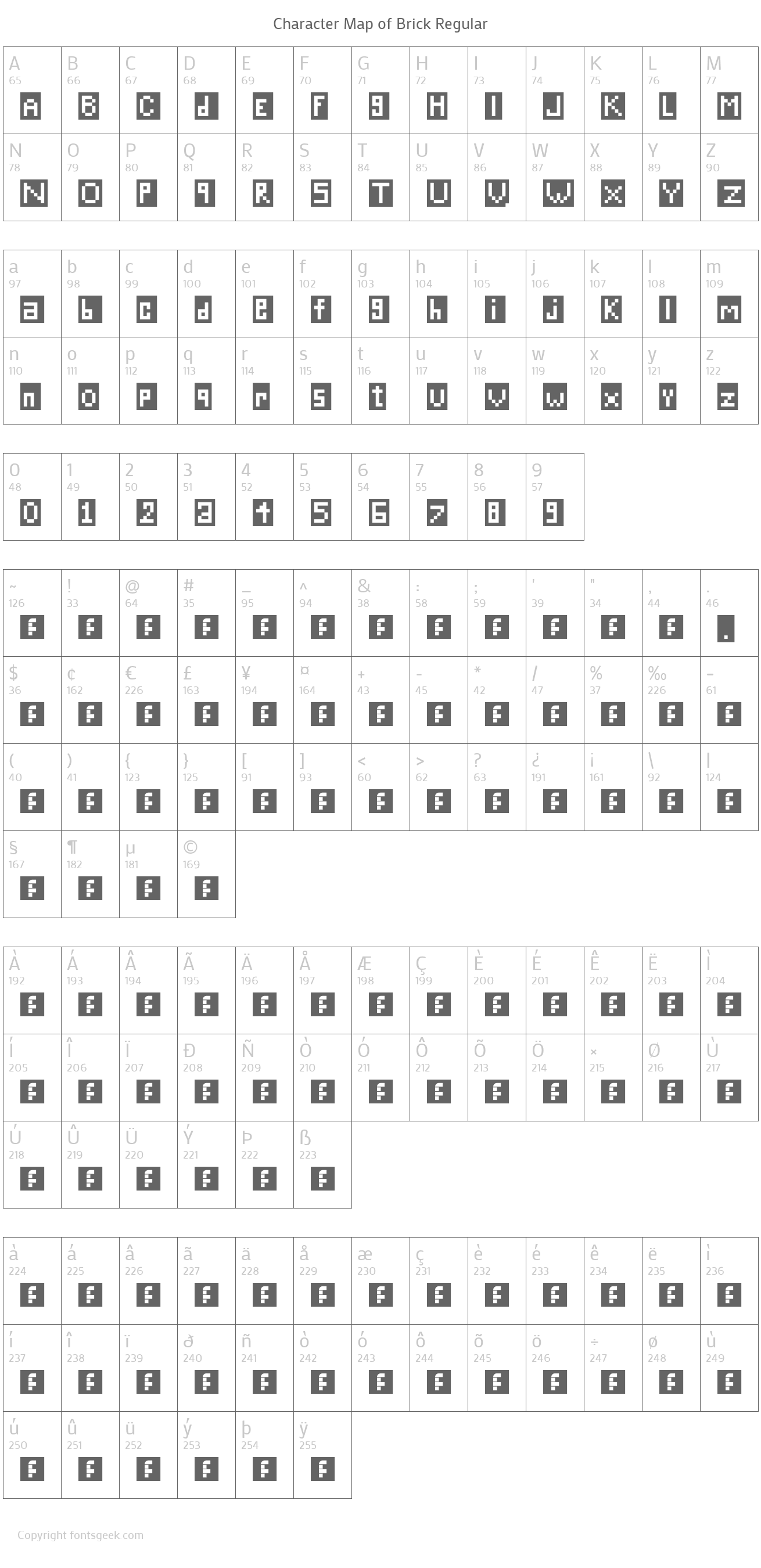 Brick Regular Download For Free, View Sample Text, Rating And More On