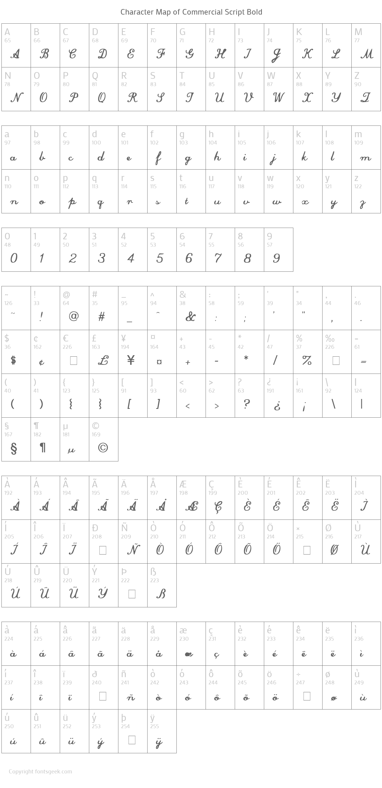 Commercial Script Bold Download For Free, View Sample