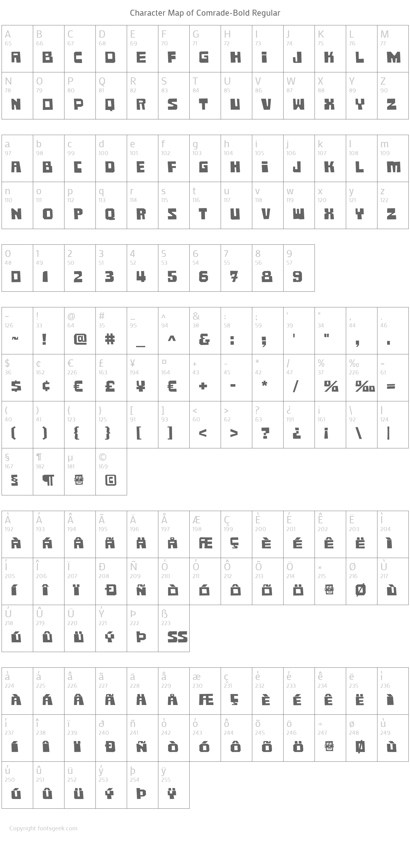 ComradeBold Regular Download For Free, View Sample Text, Rating And