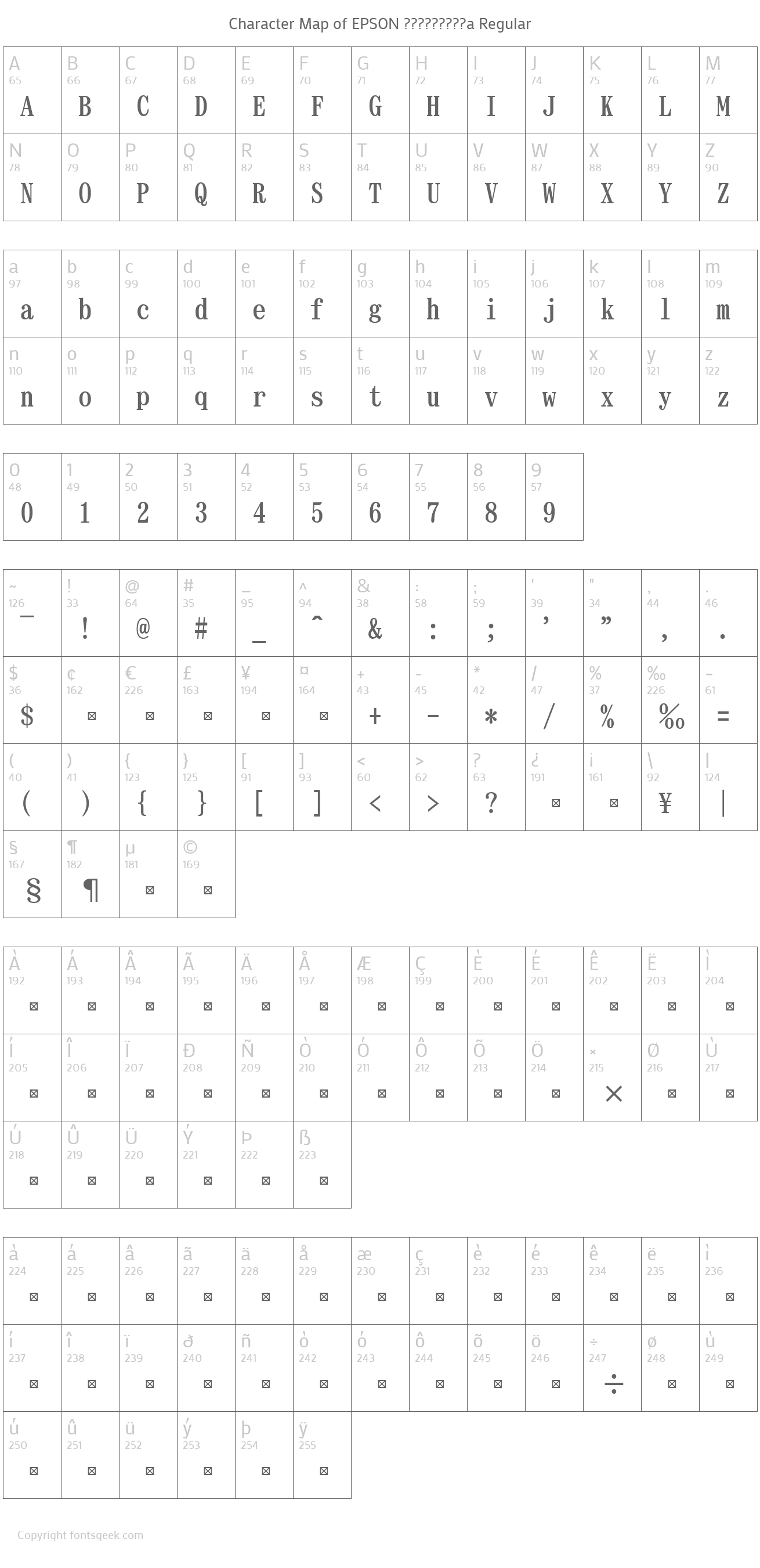 EPSON ?????????a Regular Download For Free, View Sample Text, Rating