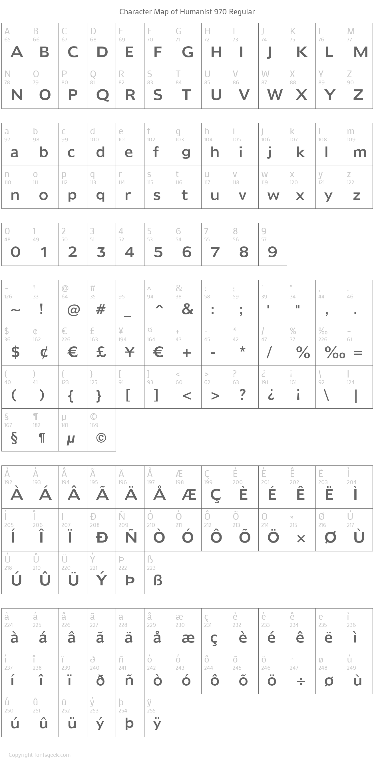 Humanist 970 Font Download For Free, View Sample Text