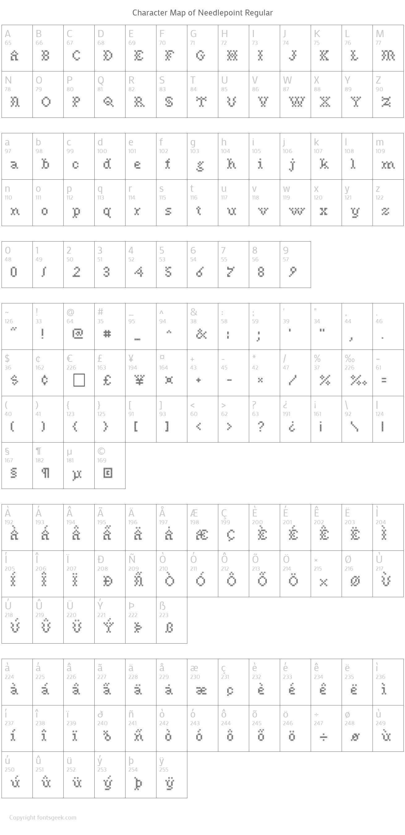 Needlepoint Regular Download For Free, View Sample Text, Rating And