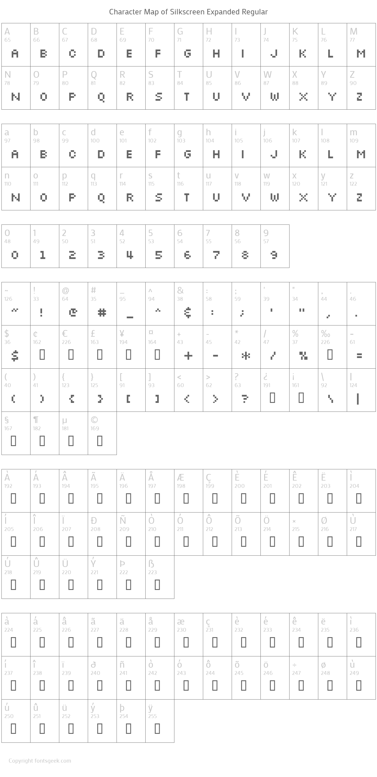 Silkscreen Expanded Font Download For Free, View Sample Text, Rating