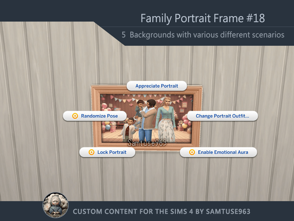 Family Portrait Frame 18 Samtuse963 The Sims 4 Build / Buy