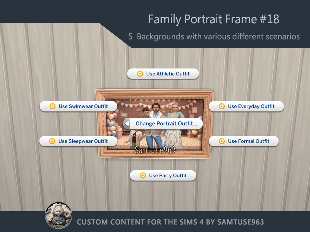 Family Portrait Frame 18 Samtuse963 The Sims 4 Build / Buy