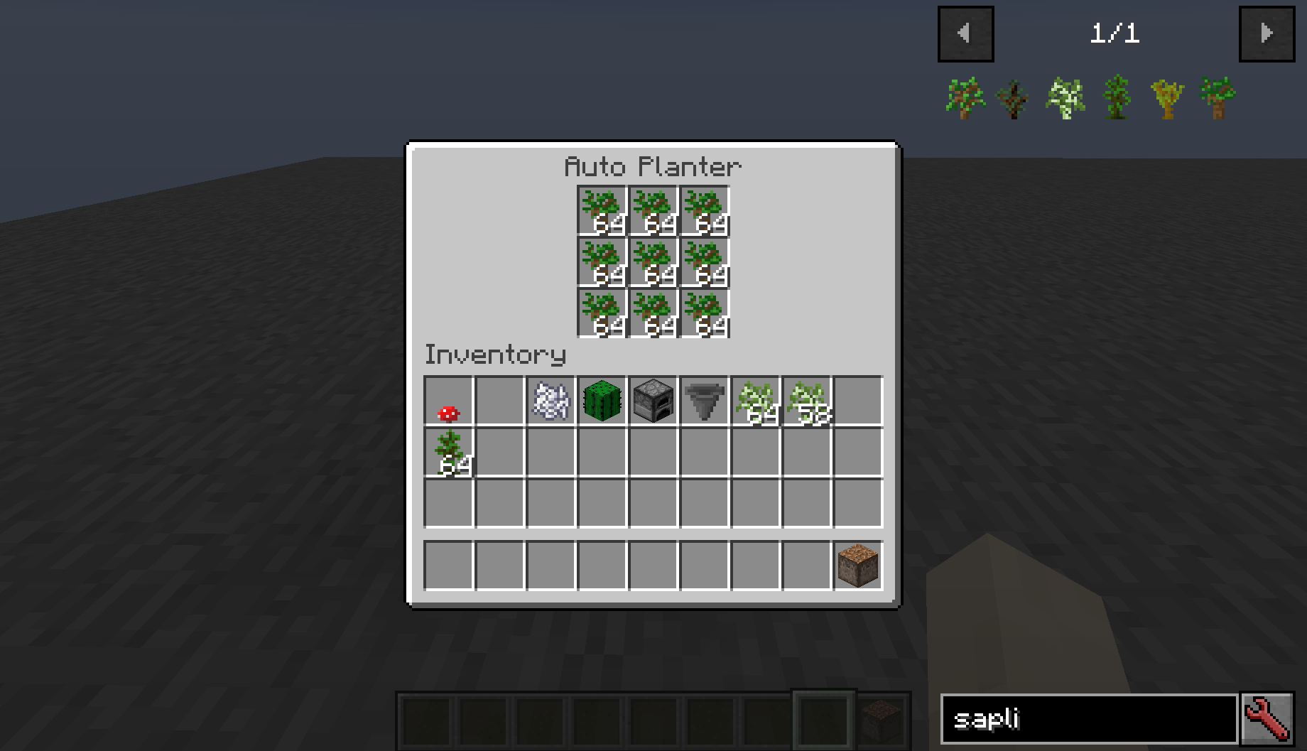 Planting dirt for saplings Minecraft Mods