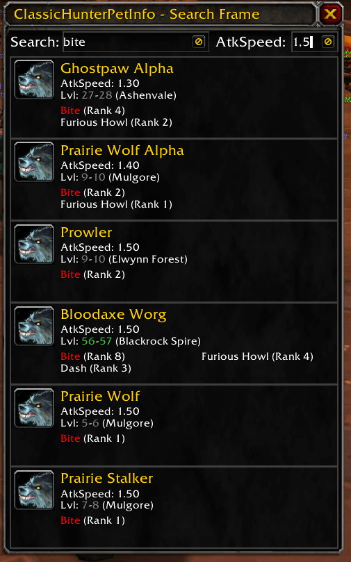 WoW ClassicHunterPetInfo addon Dragonflight/Wrath of the Lich King