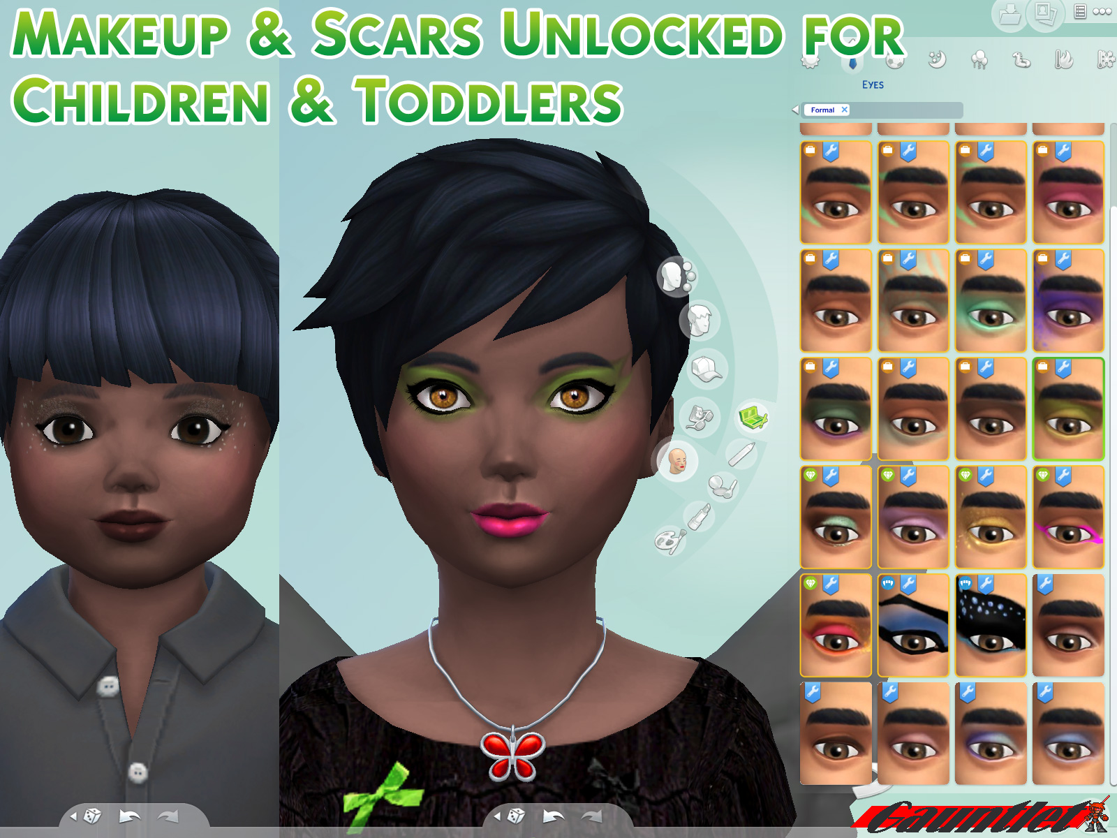 Makeup, Scars, and Facial Hair Unlocked for Kids The Sims 4 Mods