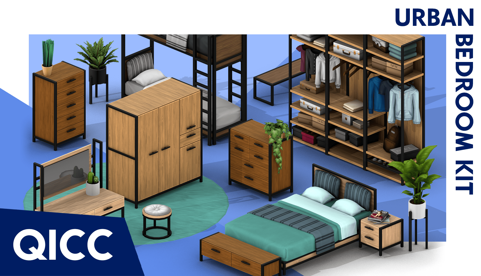 QICC Urban Bedroom Kit Screenshots The Sims 4 Build / Buy