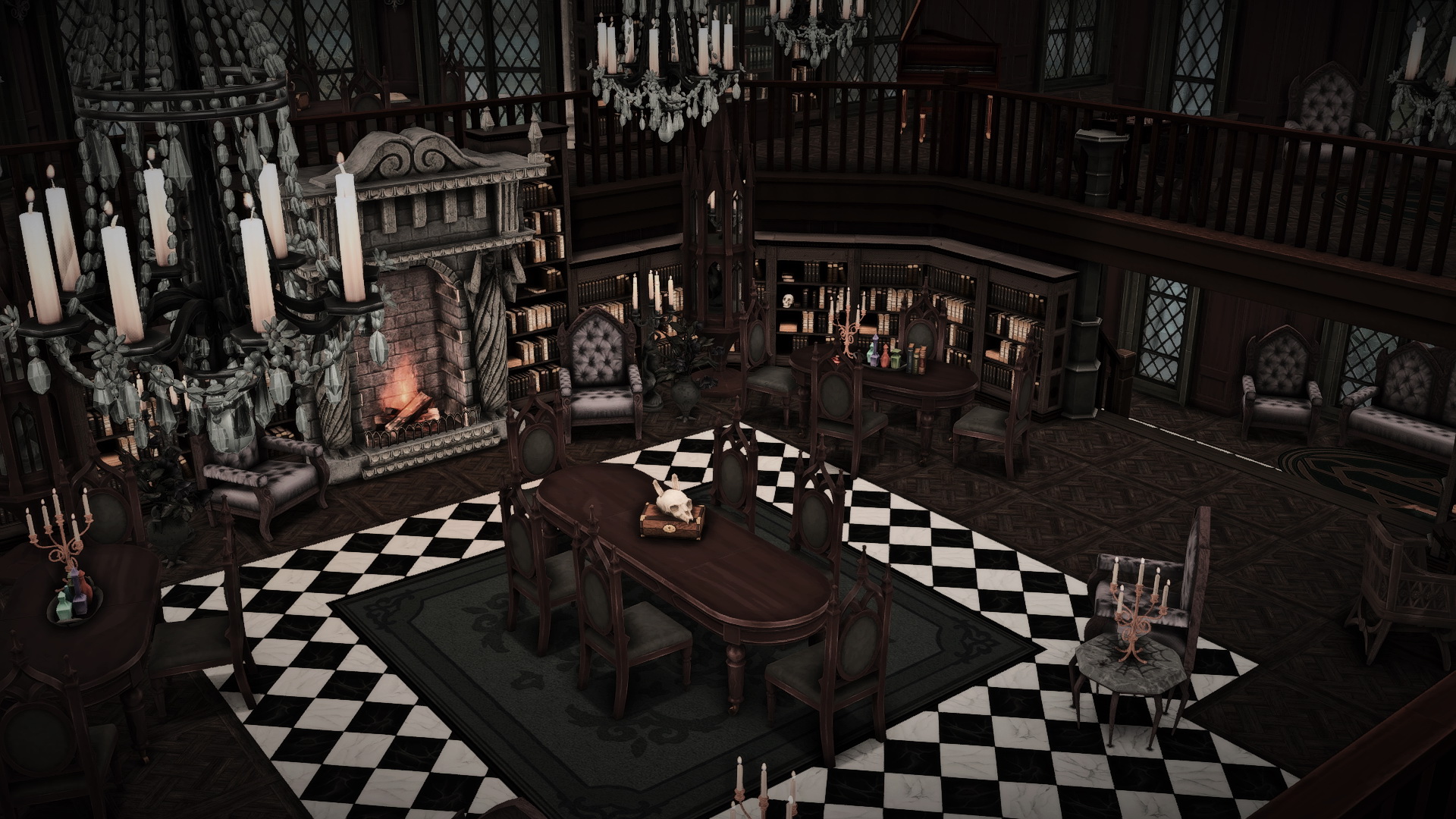 Gothic Library The Sims 4 Rooms / Lots
