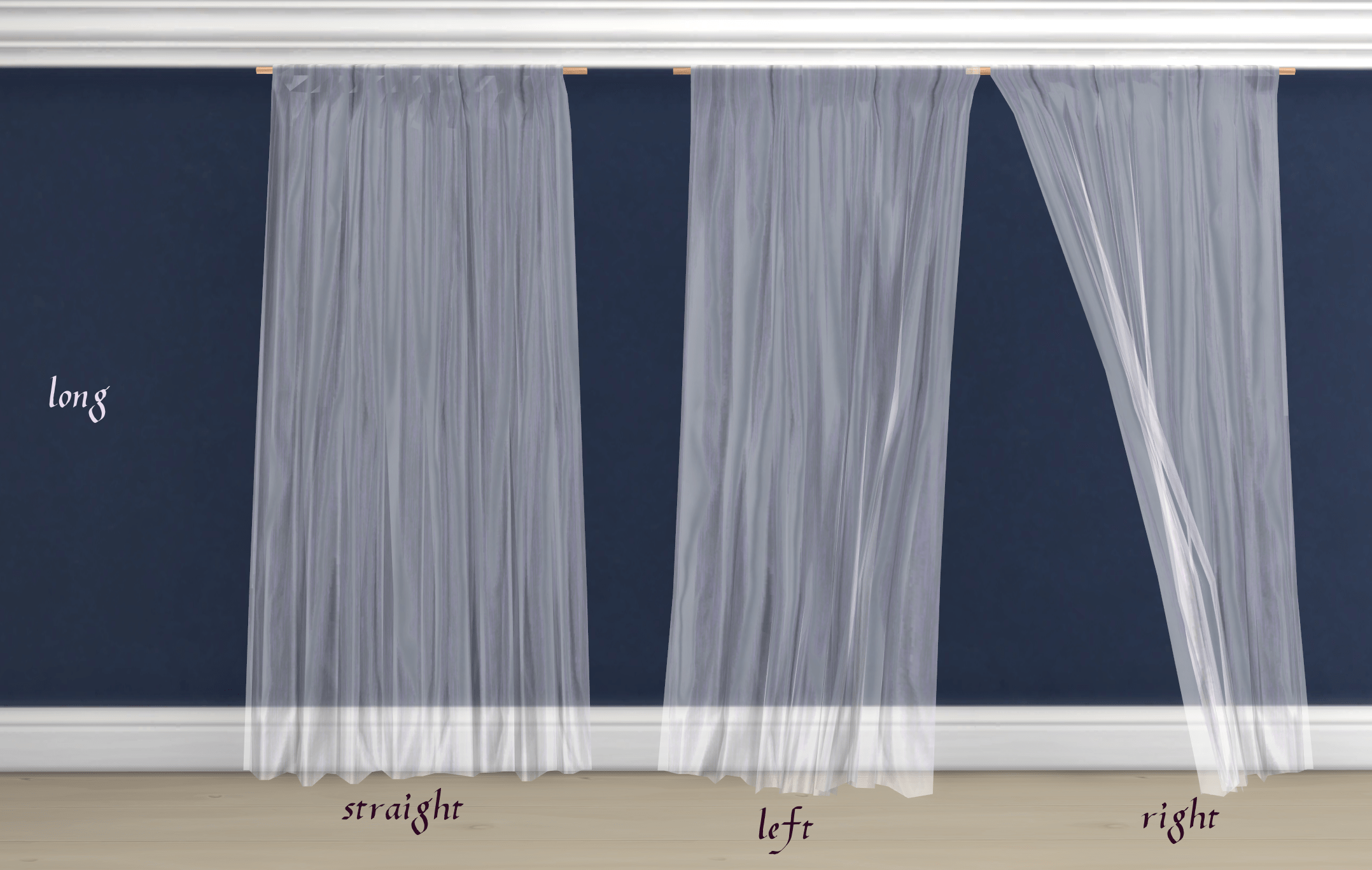 Sheer curtains The Sims 4 Build / Buy