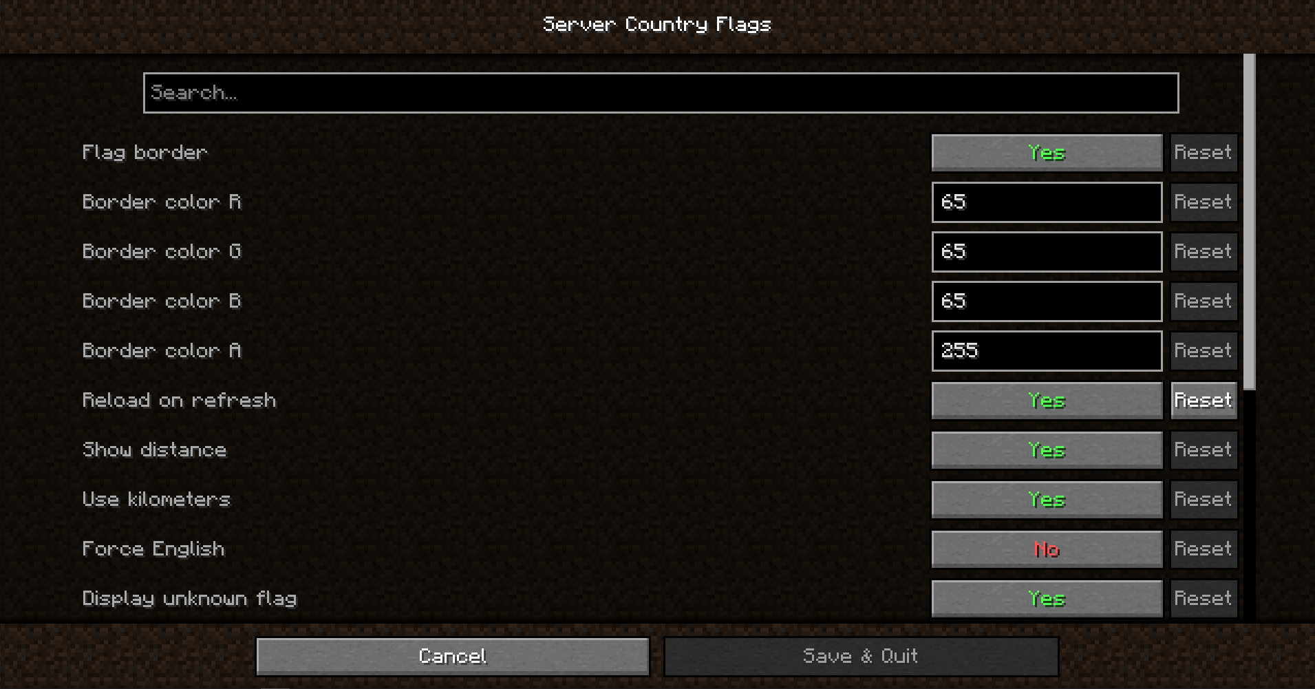 Server Country Flags