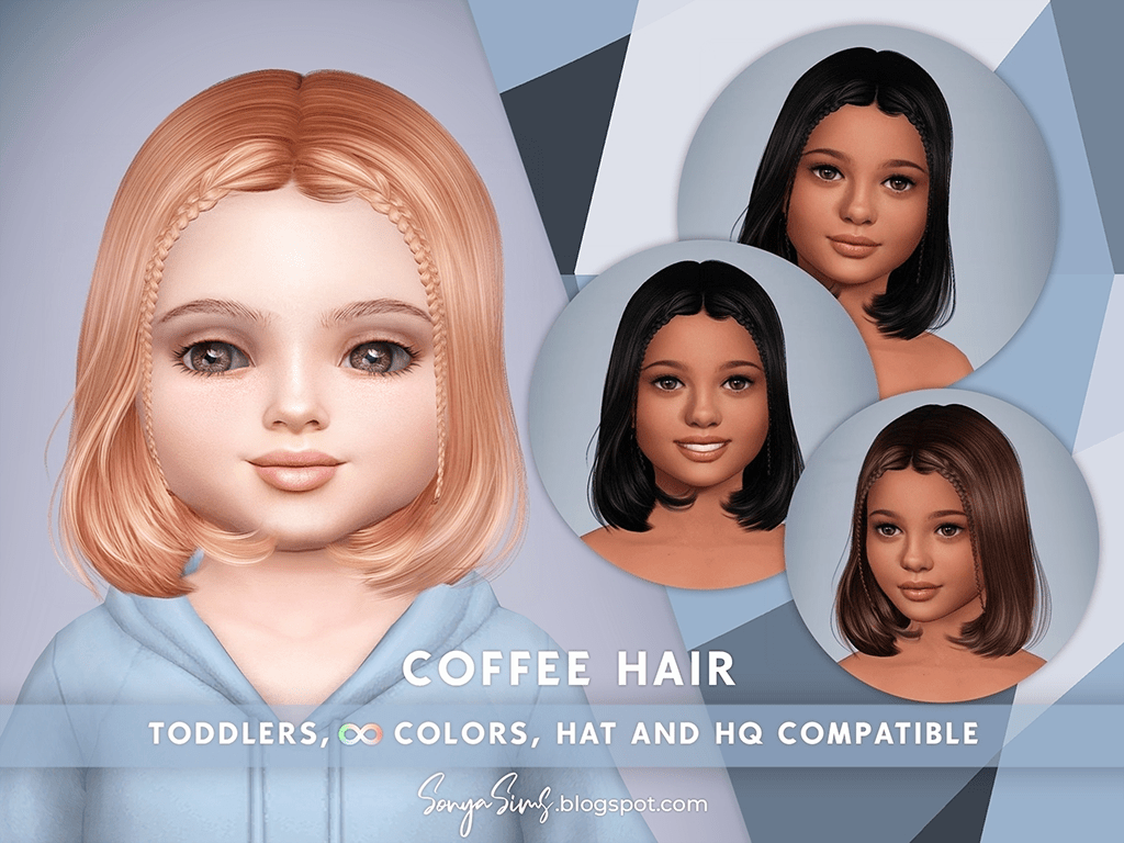 SONYASIMS COFFEE HAIR KIDS/TODDLERS The Sims 4 Create a Sim