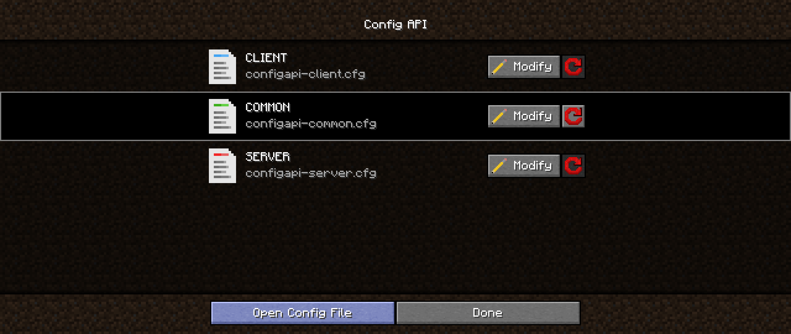 Config API Minecraft Mods