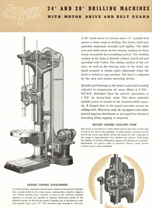 Sibley drill machine 1943 sales brochure The HobbyMachinist