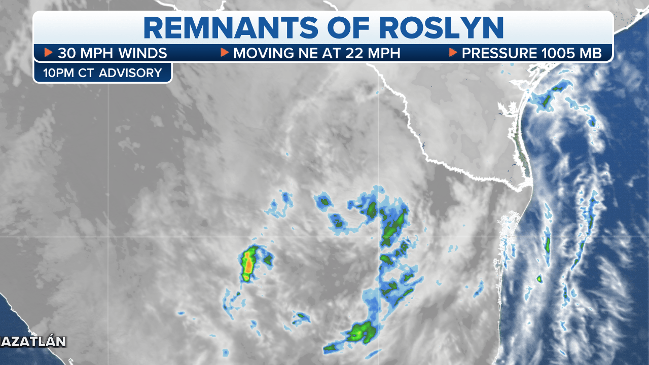Hurricane Roslyn path Cinthia Gaylord