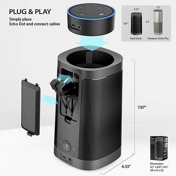 iLuv Aud Dock Echo Dot Docking Speaker Gadgetsin