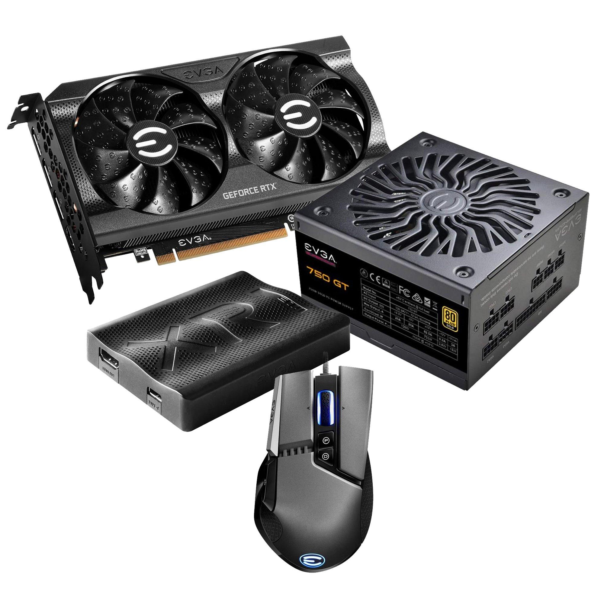 EVGA 3060 Ti XC Graphics Card, 750W Power Supply, XR1