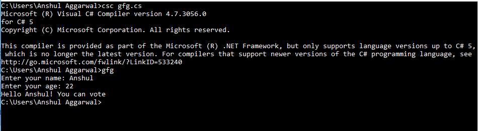 Console.ReadLine() Method in C
