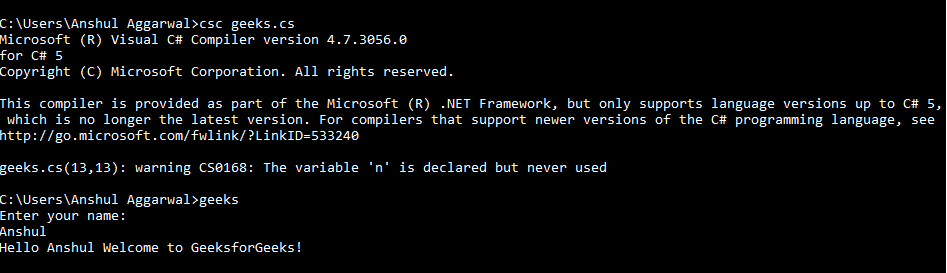 Console.ReadLine() Method in C