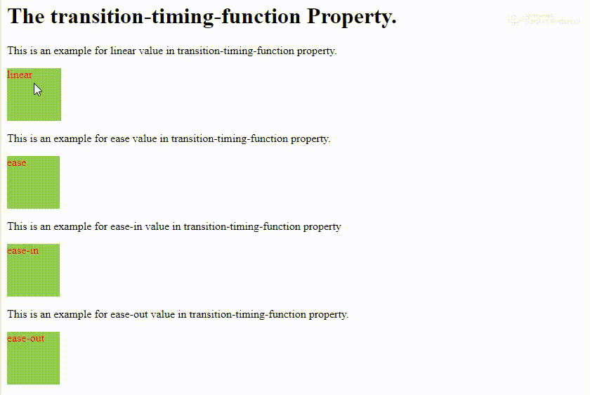 CSS transitiontimingfunction Property