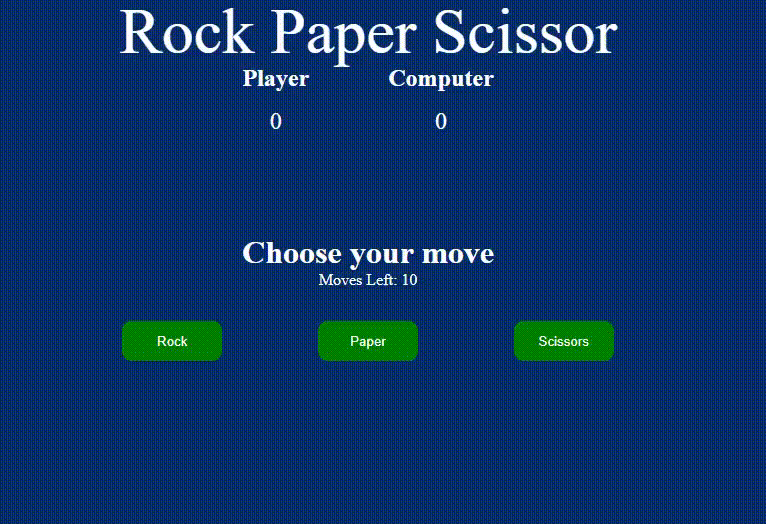Rock Paper and Scissor Game using JavaScript