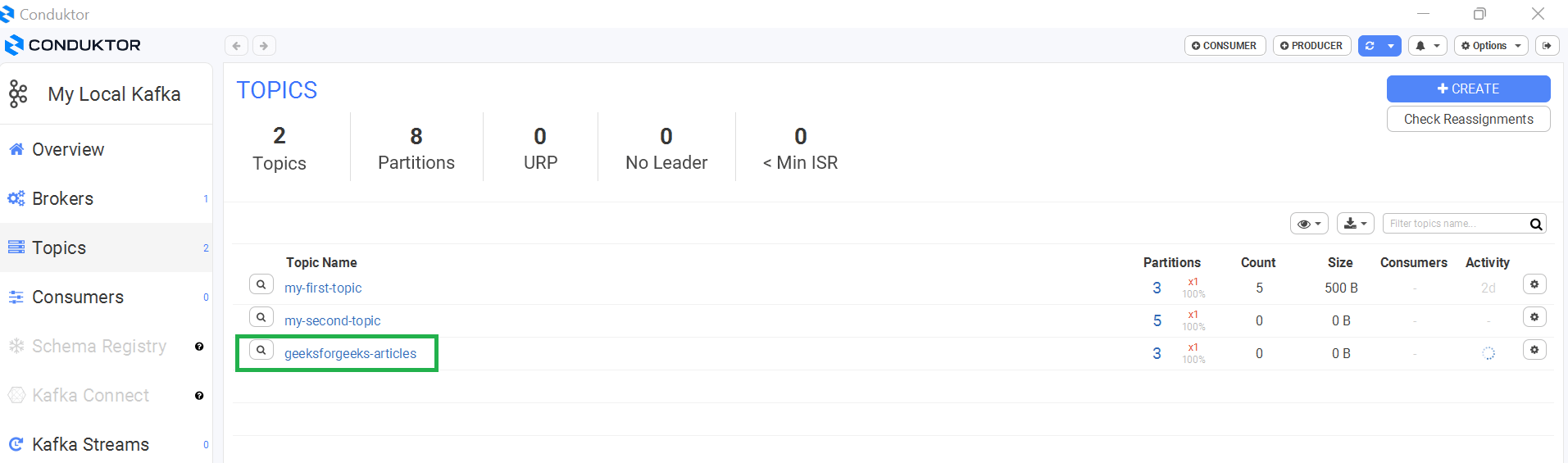 How to Create Kafka Topics using Conduktor Tool?