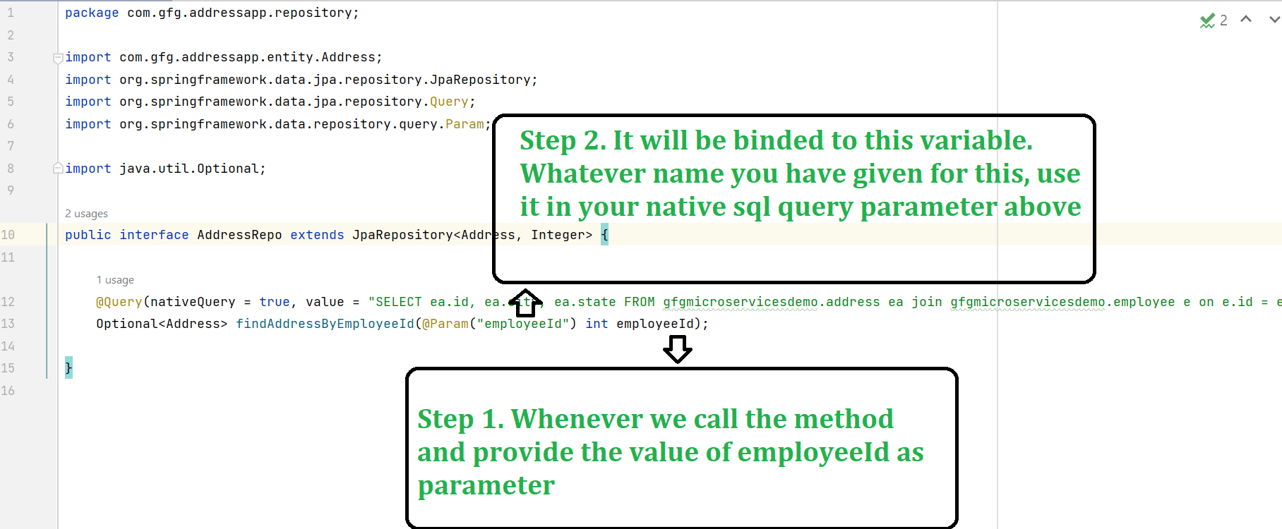Spring Boot JPA Native Query with Example