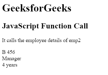 JavaScript | Function Call - GeeksforGeeks