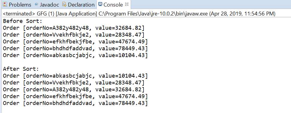 Comparator comparingDouble() method in Java with examples