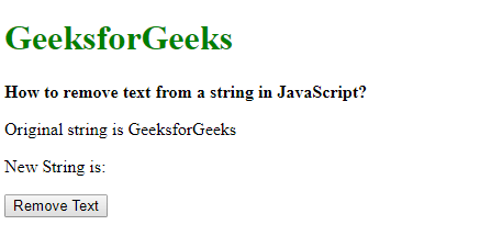 Come rimuovere il testo da una string in JavaScript? Acervo Lima