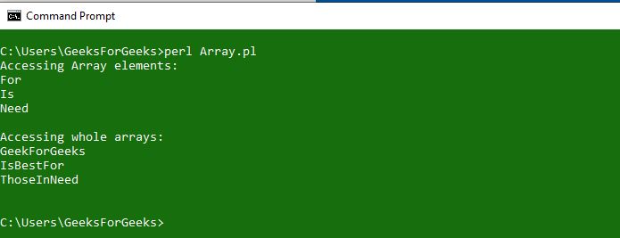 Perl Multidimensional Arrays
