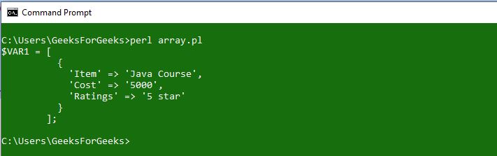 Perl Multidimensional Arrays