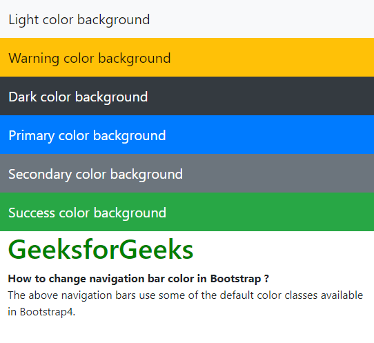 How to change navigation bar color in Bootstrap ?
