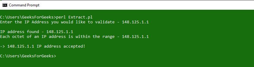 Perl Extract IP Address from a String using Regex