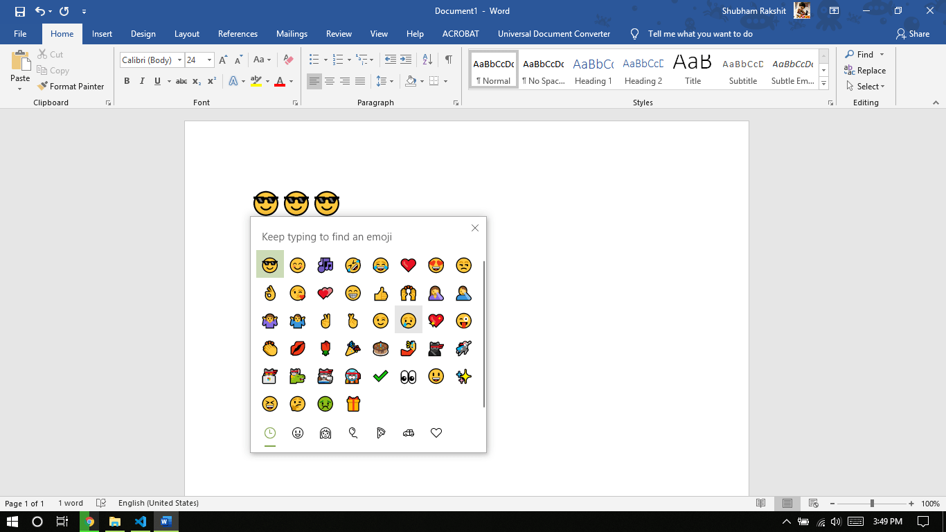 How to use Emojis in Windows 10?