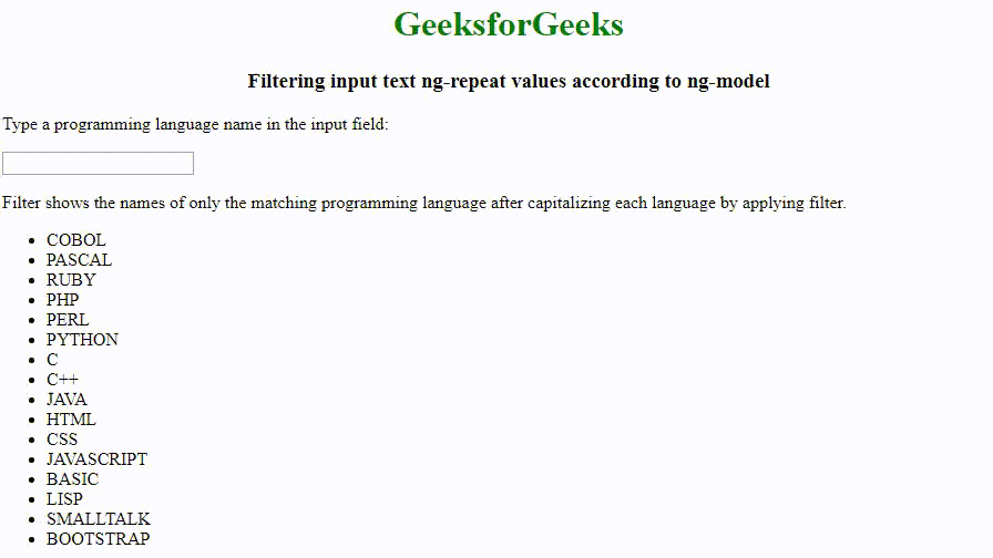 How to filter ngrepeat values according to ngmodel using AngularJS