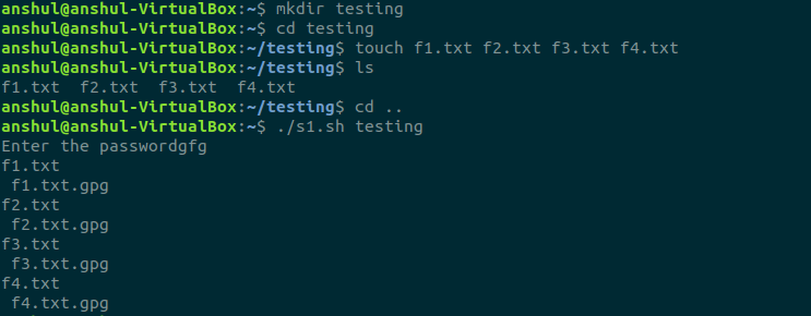 Automated Recursive Encryption in a Directory Using Shell Script
