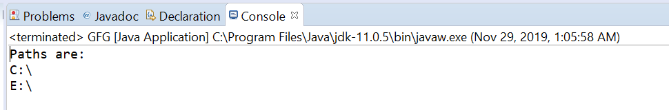 hyllsystem jula Filesystem Getrootdirectories() Method In Java With Examples - Geeksforgeeks