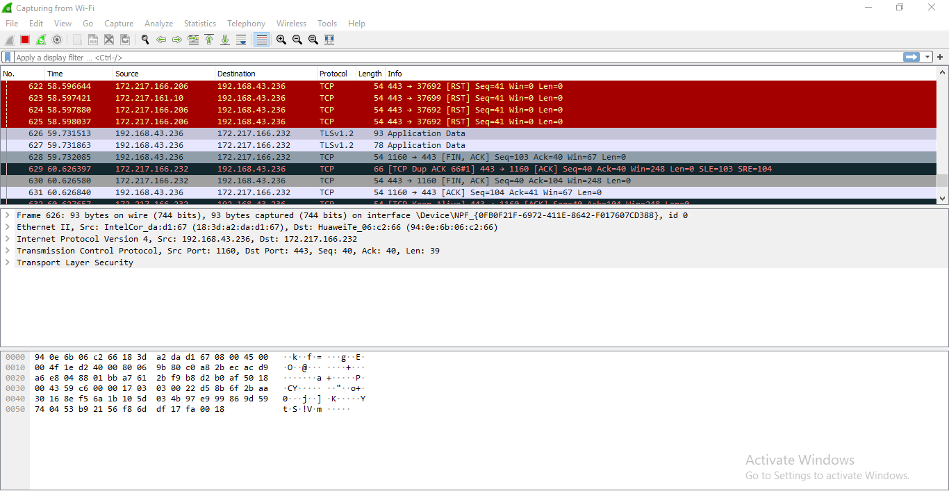 Wireshark Packet Capturing and Analyzing