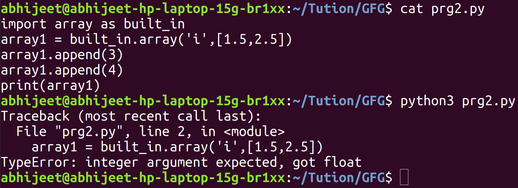 Python Builtin array vs NumPy array