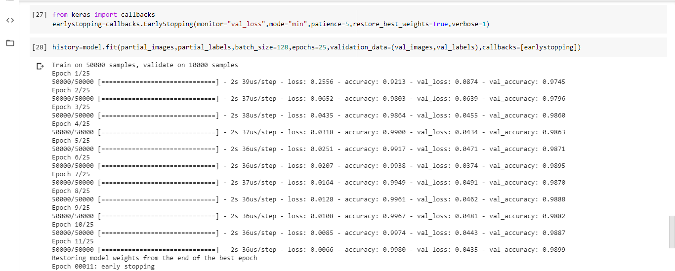 Choose optimal number of epochs to train a neural network in Keras
