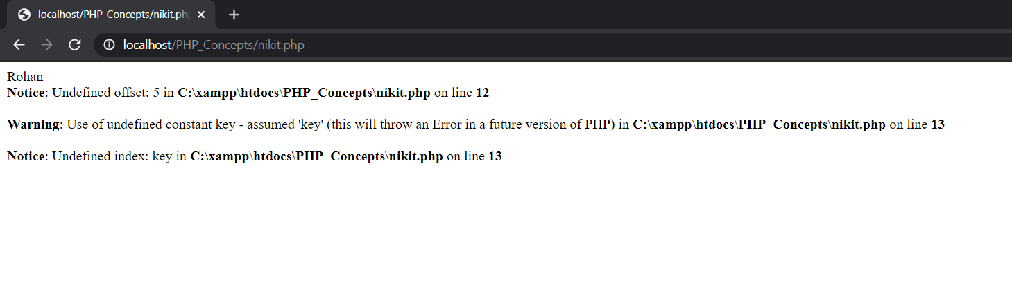 How to avoid undefined offset error in PHP ?