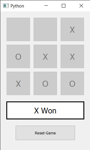 Tic Tac Toe Game Using Pyqt5 In Python - Geeksforgeeks
